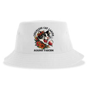 Childless Cat Ladies Against Fascism Feminist Sustainable Bucket Hat