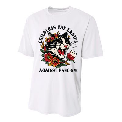 Childless Cat Ladies Against Fascism Feminist Performance Sprint T-Shirt