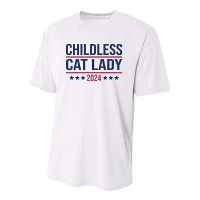 Childless Cat Lady 2024 For President Youth Performance Sprint T-Shirt