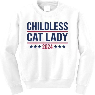 Childless Cat Lady 2024 For President Kids Sweatshirt