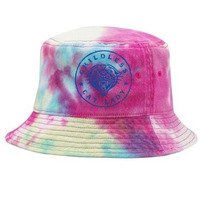 Childless Cat Lady Brave Proud Independent Apparel Tie-Dyed Bucket Hat