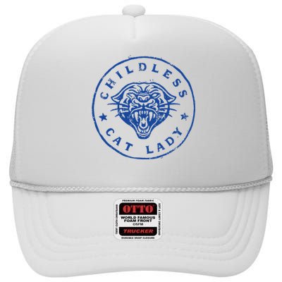 Childless Cat Lady Brave Proud Independent Apparel High Crown Mesh Back Trucker Hat