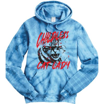 Childless Cat Lady Kamala For President 2024 Tie Dye Hoodie