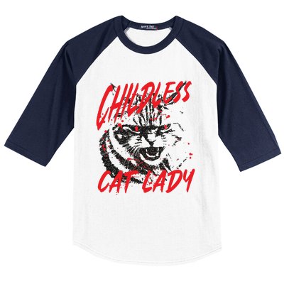 Childless Cat Lady Kamala For President 2024 Baseball Sleeve Shirt