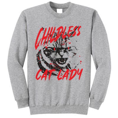 Childless Cat Lady Kamala For President 2024 Tall Sweatshirt