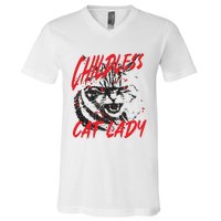 Childless Cat Lady Kamala For President 2024 V-Neck T-Shirt