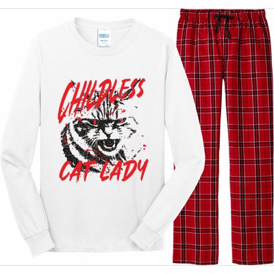 Childless Cat Lady Kamala For President 2024 Long Sleeve Pajama Set