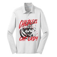 Childless Cat Lady Kamala For President 2024 Silk Touch Performance Long Sleeve Polo