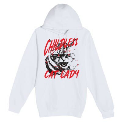 Childless Cat Lady Kamala For President 2024 Premium Pullover Hoodie