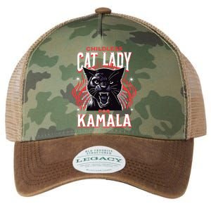 Childless Cat Lady For Kamala Harris 2024 President Election Legacy Tie Dye Trucker Hat