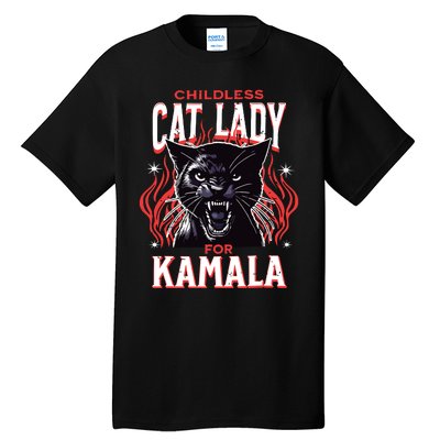 Childless Cat Lady For Kamala Harris 2024 President Election Tall T-Shirt