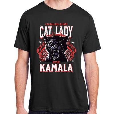 Childless Cat Lady For Kamala Harris 2024 President Election Adult ChromaSoft Performance T-Shirt