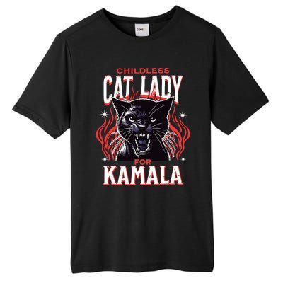 Childless Cat Lady For Kamala Harris 2024 President Election Tall Fusion ChromaSoft Performance T-Shirt