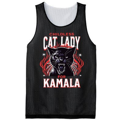 Childless Cat Lady For Kamala Harris 2024 President Election Mesh Reversible Basketball Jersey Tank