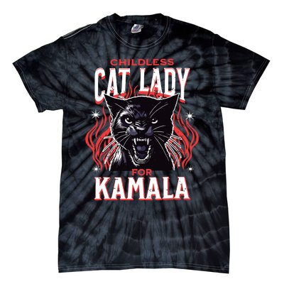 Childless Cat Lady For Kamala Harris 2024 President Election Tie-Dye T-Shirt