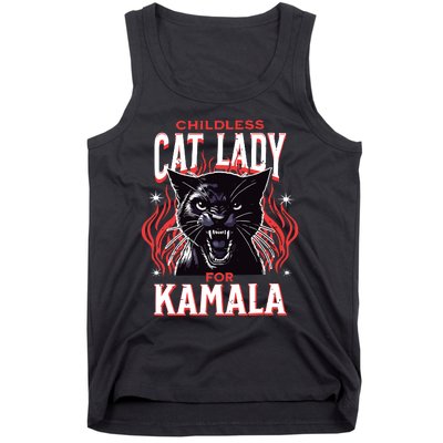 Childless Cat Lady For Kamala Harris 2024 President Election Tank Top