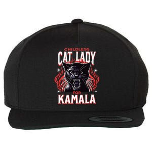 Childless Cat Lady For Kamala Harris 2024 President Election Wool Snapback Cap