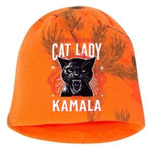 Childless Cat Lady For Kamala Harris 2024 President Election Kati - Camo Knit Beanie