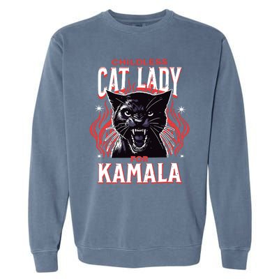 Childless Cat Lady For Kamala Harris 2024 President Election Garment-Dyed Sweatshirt