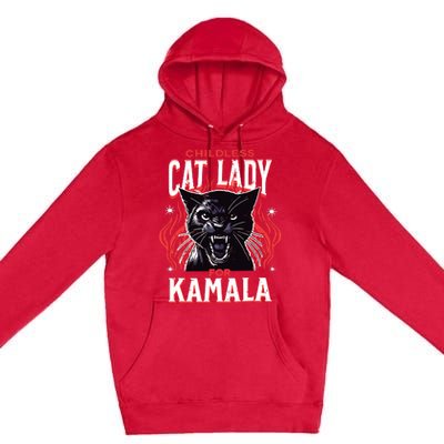 Childless Cat Lady For Kamala Harris 2024 President Election Premium Pullover Hoodie