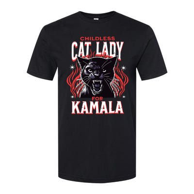 Childless Cat Lady For Kamala Harris 2024 President Election Softstyle CVC T-Shirt