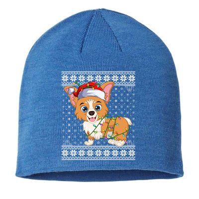 Corgi Christmas Lights Ugly Sweater Santa Welsh Corgi Xmas Gift Sustainable Beanie