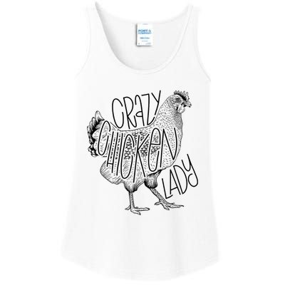 Crazy Chicken Lady Funny Farm Lady Ladies Essential Tank