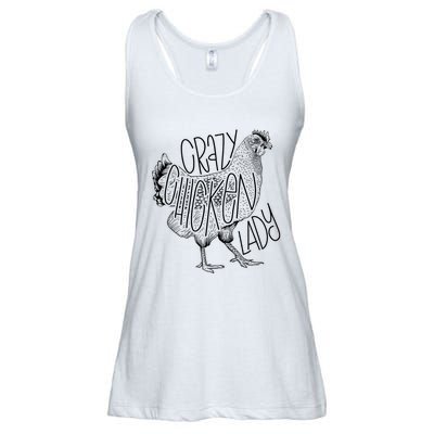 Crazy Chicken Lady Funny Farm Lady Ladies Essential Flowy Tank