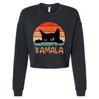 Childless Cat Ladies For Kamala Retro 2024 Cropped Pullover Crew