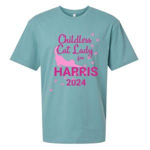 Childless Cat Lady For Harris 2024 Cat Lovers Kamala Harris 2024 Sueded Cloud Jersey T-Shirt