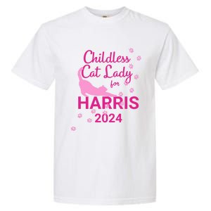 Childless Cat Lady For Harris 2024 Cat Lovers Kamala Harris 2024 Garment-Dyed Heavyweight T-Shirt