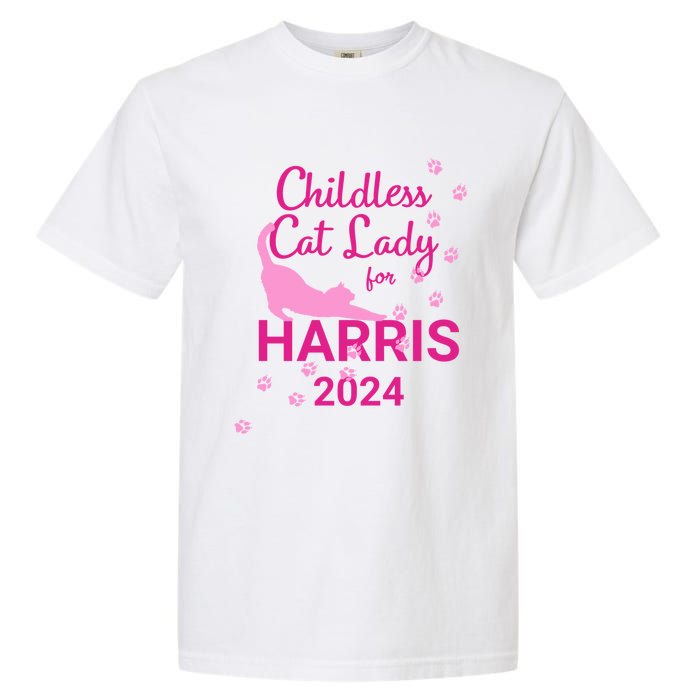 Childless Cat Lady For Harris 2024 Cat Lovers Kamala Harris 2024 Garment-Dyed Heavyweight T-Shirt