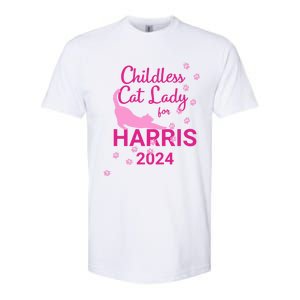 Childless Cat Lady For Harris 2024 Cat Lovers Kamala Harris 2024 Softstyle CVC T-Shirt