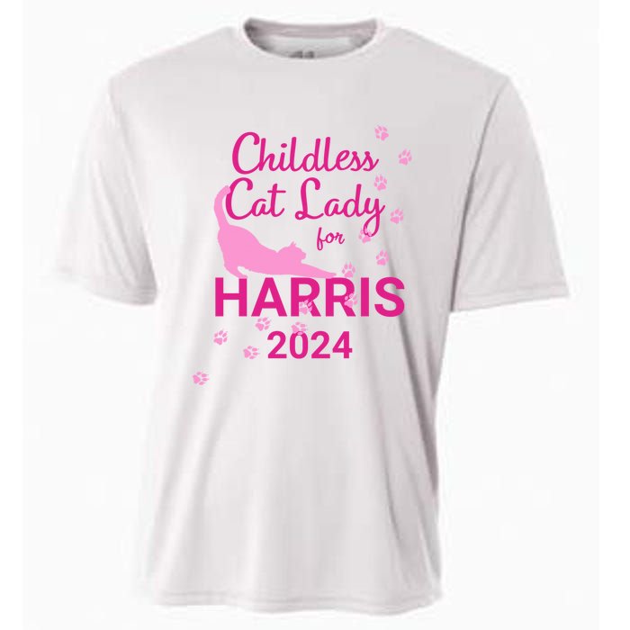 Childless Cat Lady For Harris 2024 Cat Lovers Kamala Harris 2024 Cooling Performance Crew T-Shirt