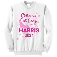 Childless Cat Lady For Harris 2024 Cat Lovers Kamala Harris 2024 Sweatshirt