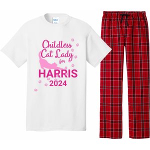 Childless Cat Lady For Harris 2024 Cat Lovers Kamala Harris 2024 Pajama Set