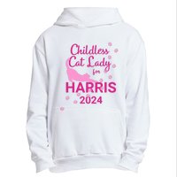 Childless Cat Lady For Harris 2024 Cat Lovers Kamala Harris 2024 Urban Pullover Hoodie