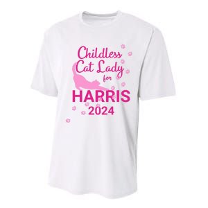 Childless Cat Lady For Harris 2024 Cat Lovers Kamala Harris 2024 Performance Sprint T-Shirt