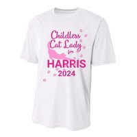 Childless Cat Lady For Harris 2024 Cat Lovers Kamala Harris 2024 Performance Sprint T-Shirt