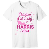 Childless Cat Lady For Harris 2024 Cat Lovers Kamala Harris 2024 Premium T-Shirt