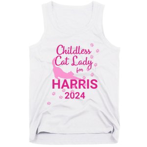 Childless Cat Lady For Harris 2024 Cat Lovers Kamala Harris 2024 Tank Top