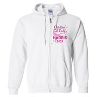 Childless Cat Lady For Harris 2024 Cat Lovers Kamala Harris 2024 Full Zip Hoodie