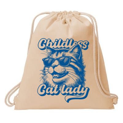 Childless Cat Ladies Against Fascism Drawstring Bag