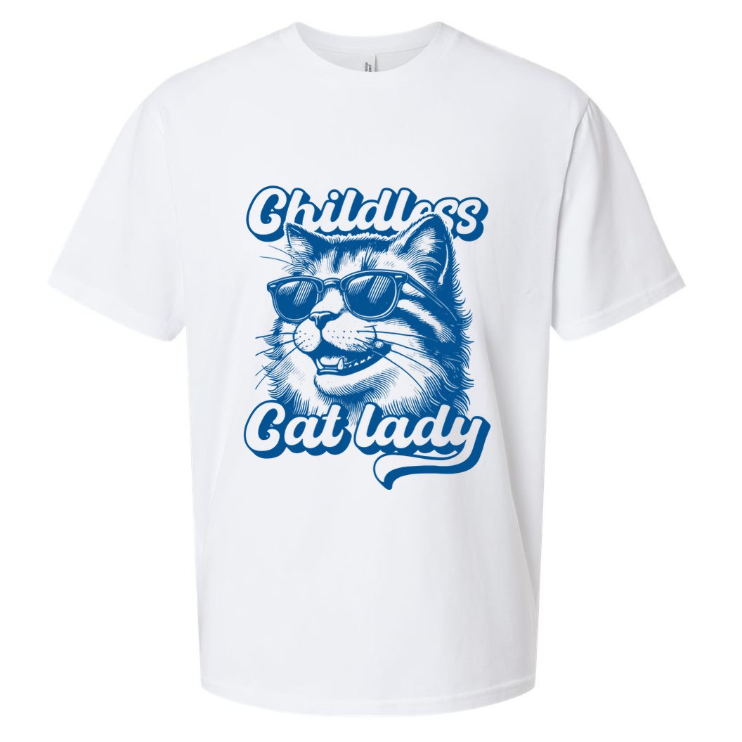Childless Cat Ladies Against Fascism Sueded Cloud Jersey T-Shirt