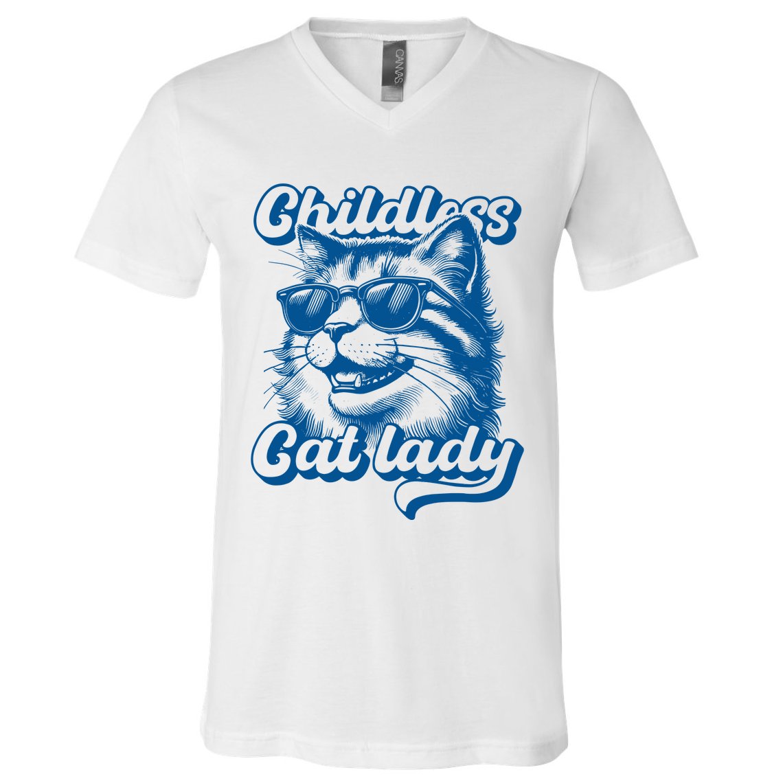 Childless Cat Ladies Against Fascism V-Neck T-Shirt