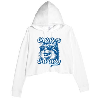 Childless Cat Ladies Against Fascism Crop Fleece Hoodie