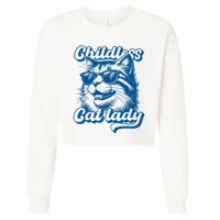 Childless Cat Ladies Against Fascism Cropped Pullover Crew