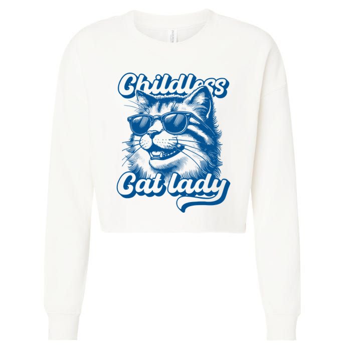 Childless Cat Ladies Against Fascism Cropped Pullover Crew