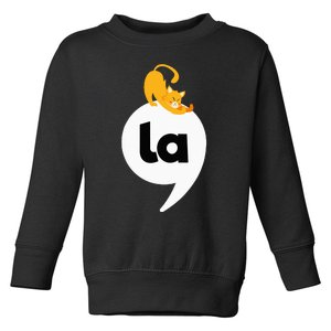 Cat Comma La Cat Ladies For Kamala Harris For President 2024 Toddler Sweatshirt