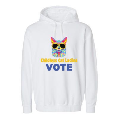 Childless Cat Ladies Voting Garment-Dyed Fleece Hoodie